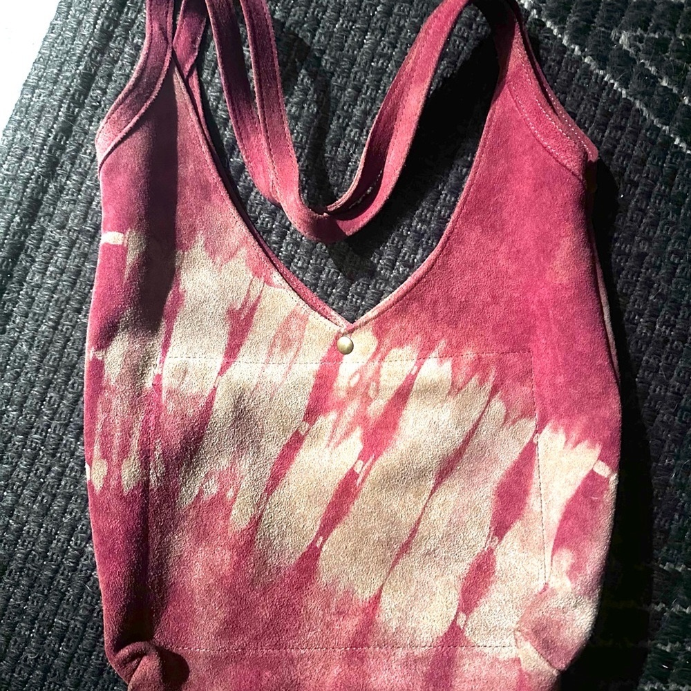 Hand Dyed One-of-a-Kind Suede Bag
